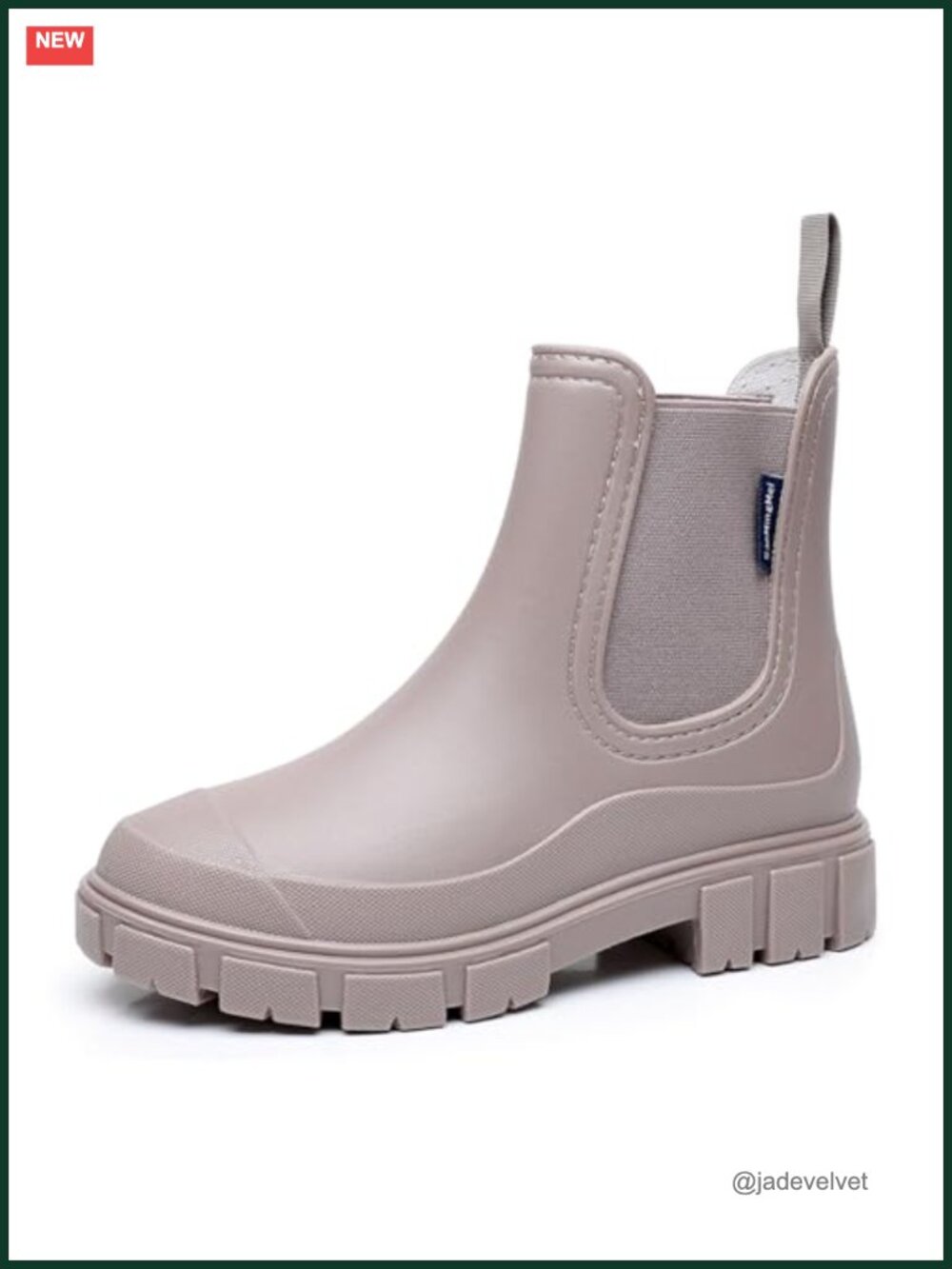 Womens Waterproof PVC Rain Boots Ankle Chelsea Pull-On Garden Work Shoes